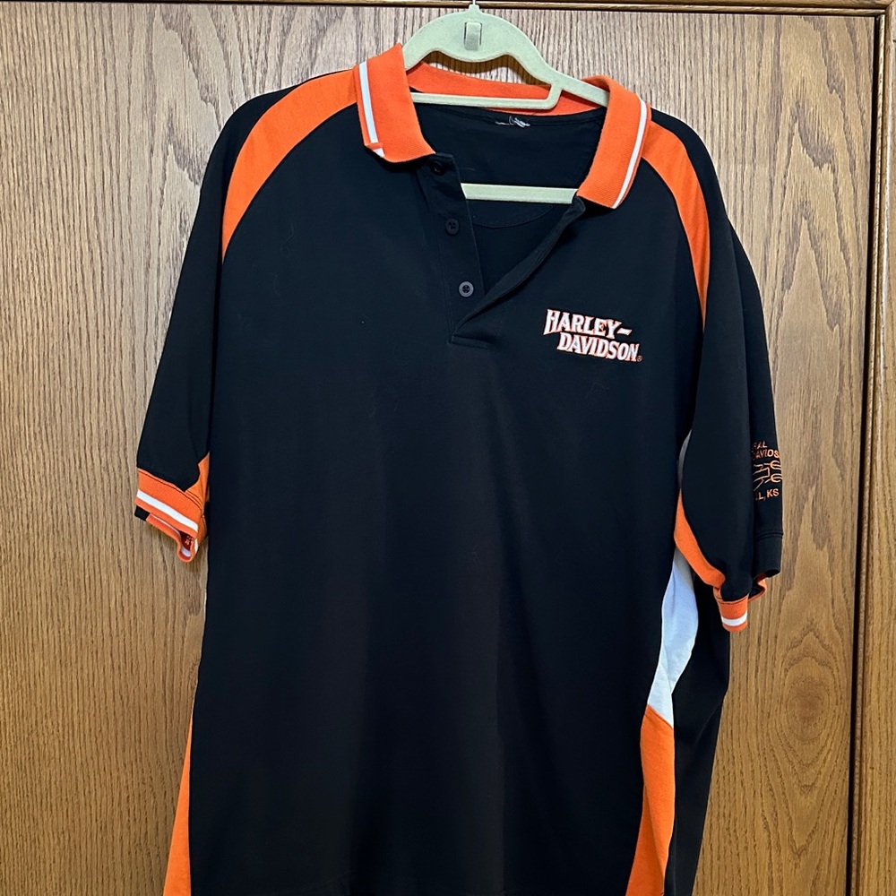 Harley-Davidson Black and Orange Polo